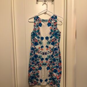 H&M White Sheath Dress Sleeveless Scoop Neck Midi